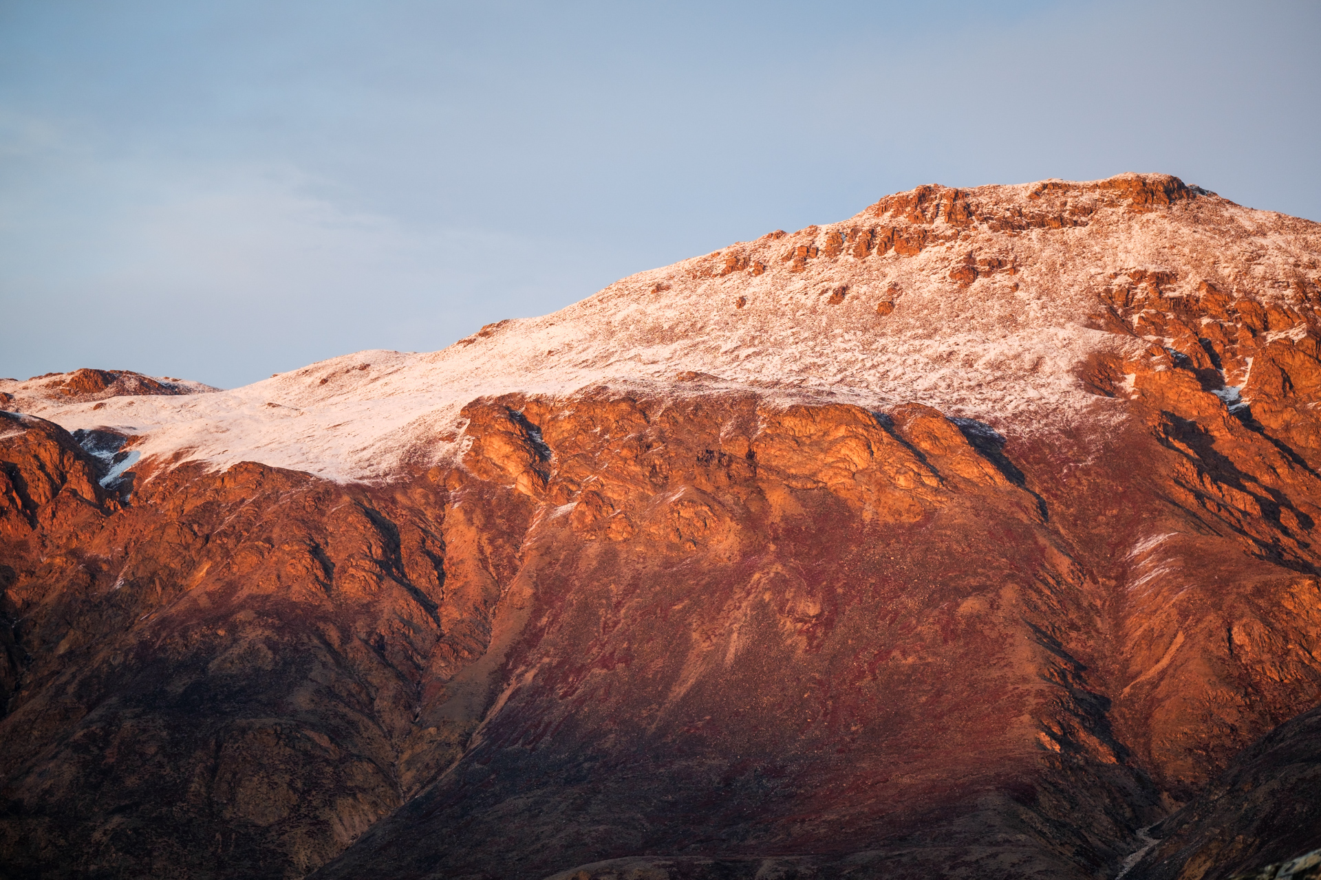 Mountains of Hareford in sunset light.