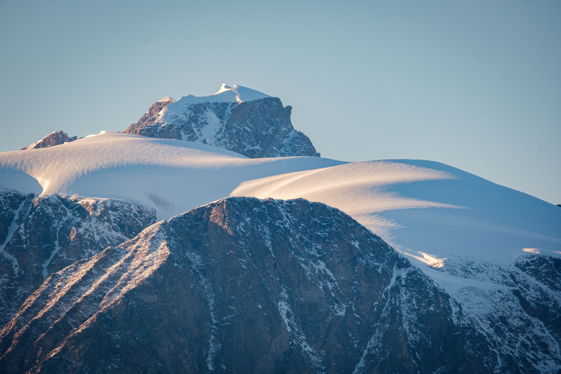 Snow covered mountains in Scoresbysund.